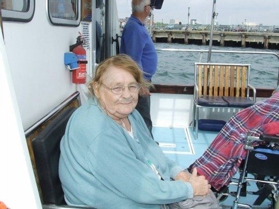 Mum on a boat in southampton