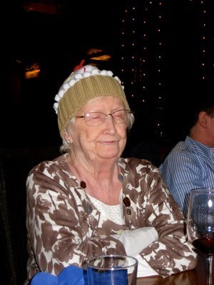 granny wearing the cupcake hat!