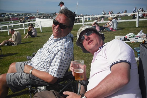 James and Alan at the races in Jersey.