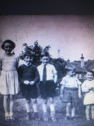 Left to right cousin Margaret, Sandy,Malcolm, me and Mary