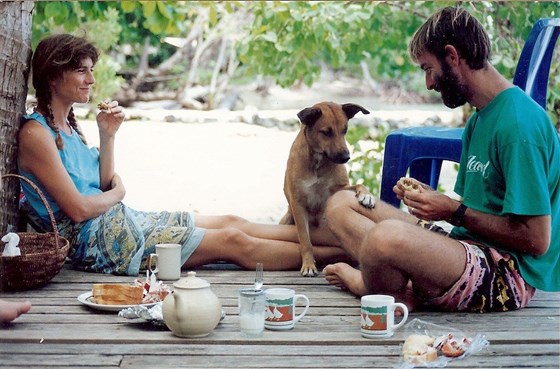 Sue, Muz and Tago at Uepi Island 1989