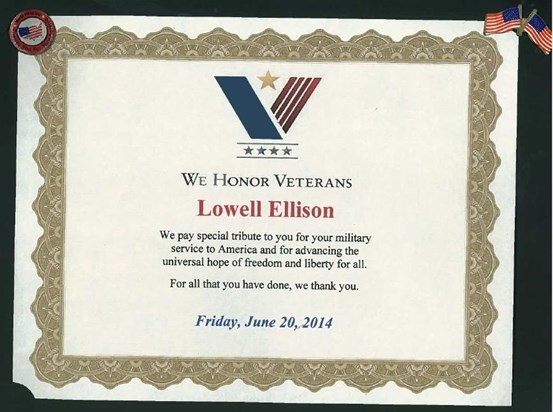 Veteran Honorary Certificate