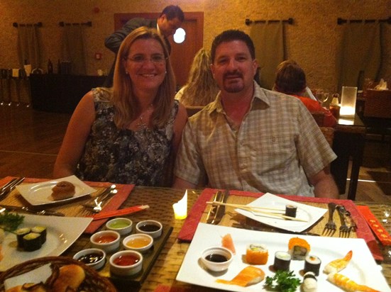 David and Rhonda Fortune enjoying a Japanese meal with Mike and Cathy, Eurasia Retreat 2012, Turkey.