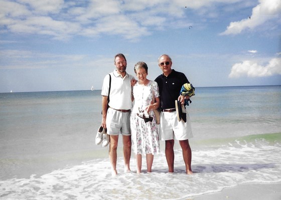 Andrew, Nonnie and Graham on Naples, Florida Beach November 1999