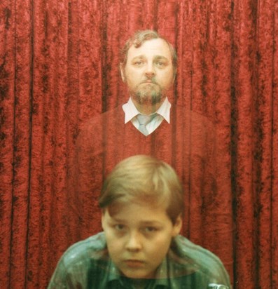 Christmas 1986 with Ian, using some 'trick' photography