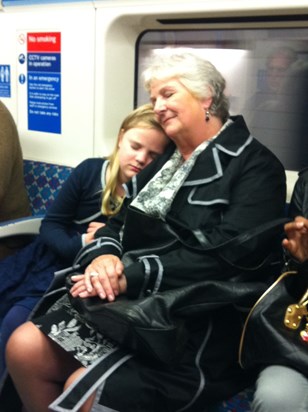Asleep on the tube!