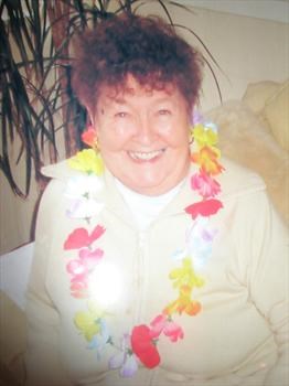 My wee Ma who always wanted to go to Hawaii but never so my son brought the garland when he was ther