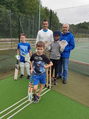 Tri-generational cricket nets, A love of cricket has definitely been passed down x