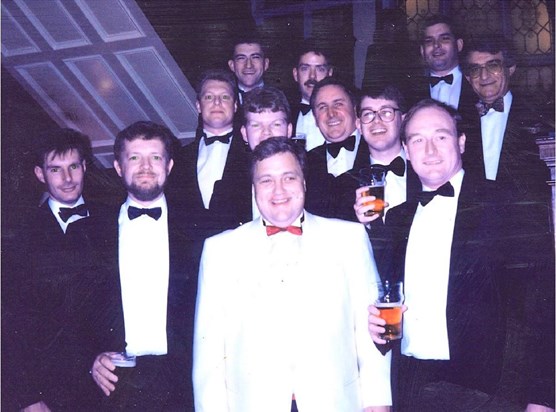 Chris at a dinner event held at The Celtic Manor Hotel with Scantronic colleagues (early 90s)