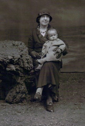 Jim in 1935 with Grandma Campbell, taken in a studio on Portobello Promenade