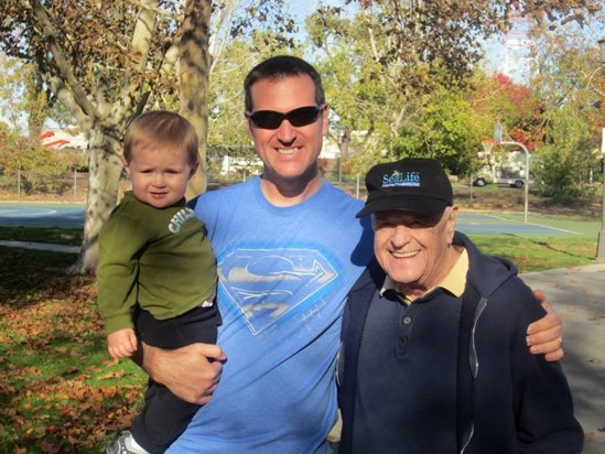 Dan with Damon and grandson Miles- 2013