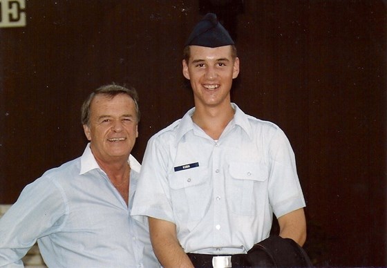 Dan with Damon when he joined the Air Force
