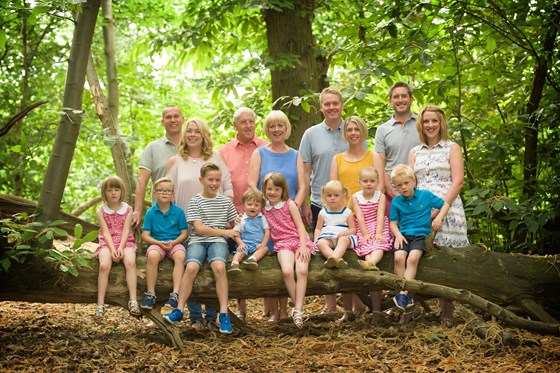 The Hopper Family 2016 with Janet, her three children and eight grandchildren