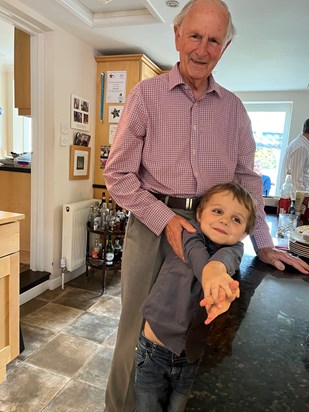 Ian's 80th birthday with grandson James