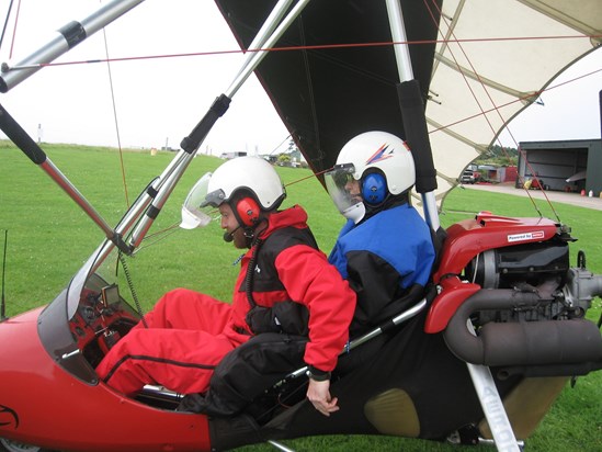 Lydia goes for a microlight flight for her 85th Birthday