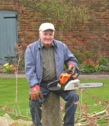 George after cutting down a diseased tree in Etwall