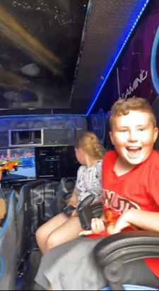This was at Logan’s birthday party with the gaming van . They had the best time or “yes this is sick “  in Patrick’s words x