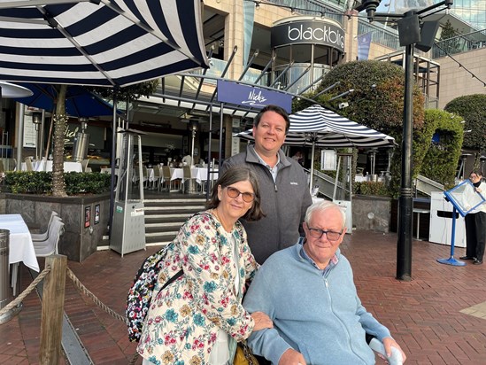 Chris, Jane & Nick outside “Nick’s” restaurant, Sydney (Aug 2023)