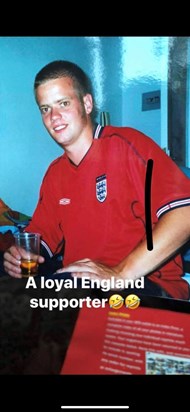 The loyal England supporter he really was. 