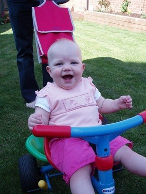 She loved her trike, didn't stop grining the whole time she was on it!