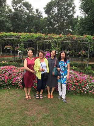 Pat with her friends in Viet Nam, April 2018