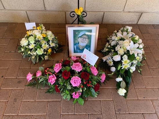 Floral tributes for Gerald Hurrell