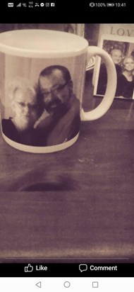 Scott and his momma. Love on a mug. 