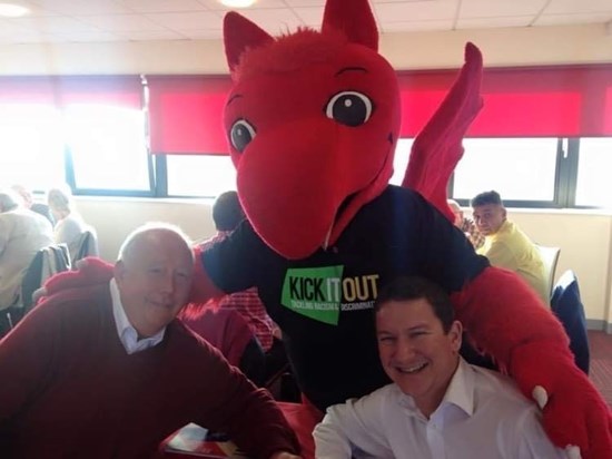 Taken at a hospitality lunch at Leyton Orient FC - of course it was Martin’s idea to have a photo with the mascot, as irrepressible as ever! The game was terrible! However we ate like kings and enjoyed putting the world to rights, as we always did. 