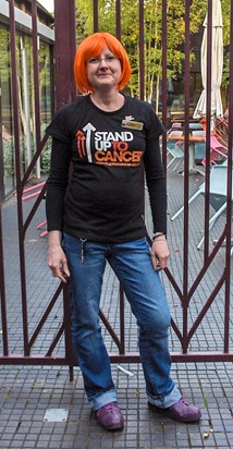 In Stand Up to Cancer Gear