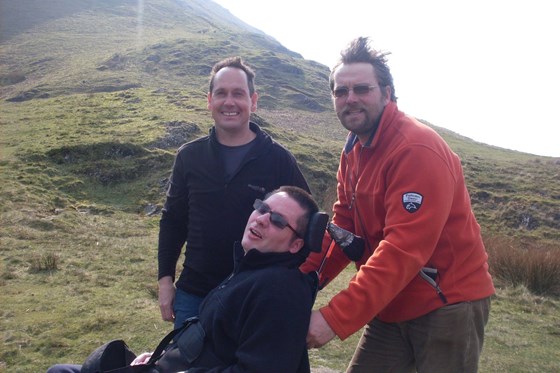 Adrian, Bert and Martin - a windy day in the Newlands Pass (Lake District)
