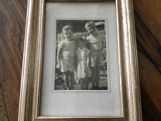 John aged 7 with his brother Paul and sister Julie 