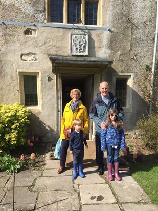 Mum, Dad, Flora & Bertie at Avebury Manor 2017 
