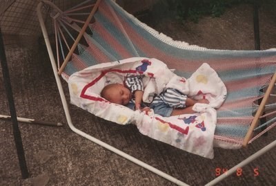 luke chilling out in the hammock