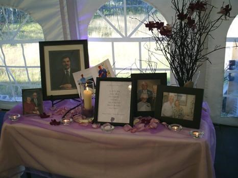 Memorial Table At Carole's wedding
