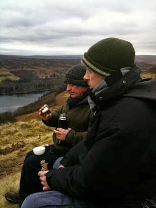 Compo and Cleggy at Derwent Edge