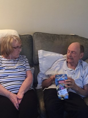 Dad not wanting to share his Liquorice Allsorts with mum lol