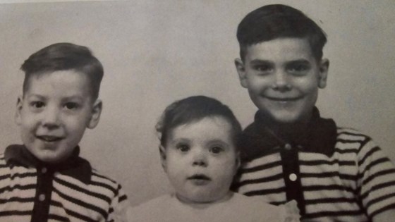 Michael, Jen, me. So many happy childhood memories. The one and only time we had matching shirts.