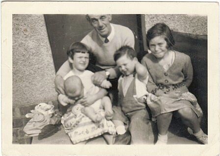 With her granda Stewart and cousins helen Brian and Lorraine image