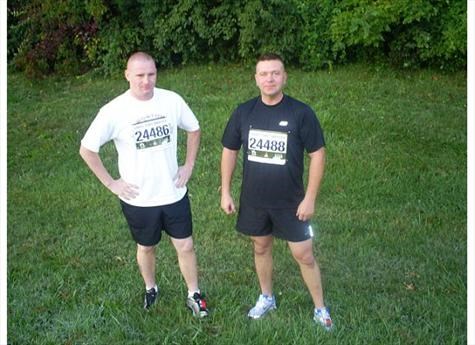 Scott and Jake just before Marathon 2008