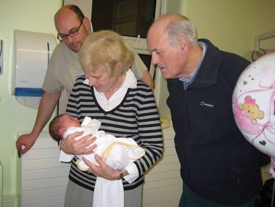 With Rosina shortly after she was born. Grandchild no. 5 xx