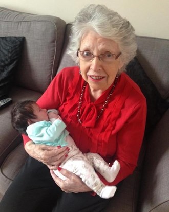 Welcoming her 5th Great Grandchild (Phoebe)