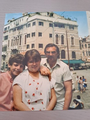 Karl, Bernadette and Dad in Venice. 