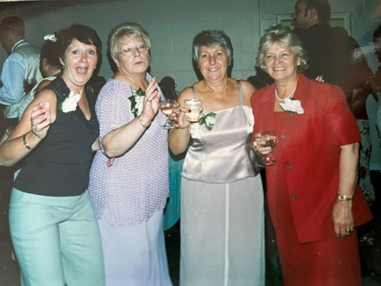 Mum with friends Val, Stel & Linda