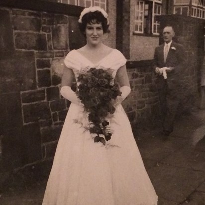 As a young bridesmaid for Mary & Brian, Grandad Simon in background