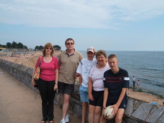 Anne,Steven,Philip,Ian and Caroline Exmouth 2005 .One of our many many trips 