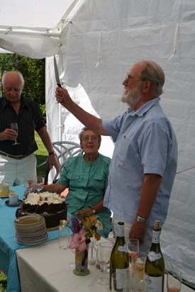 Cutting there cake at his 80th Birthday - July 2009