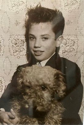 Young John with his favourite dog