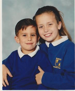 Tasha and Dan in their last school photo together, before Tasha went to Secondary school!