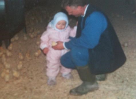 me and Dad at the chicken farm 