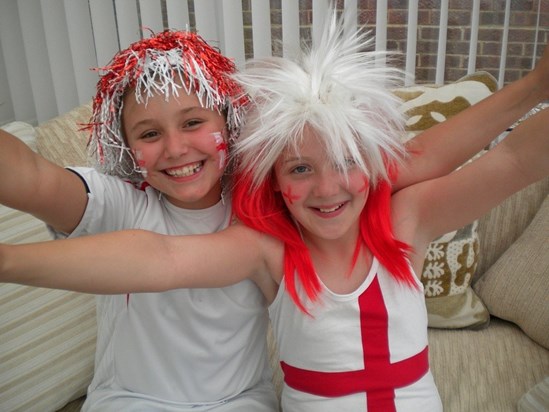 Nicola even smiled when I took her to watch England play football..World Cup 2010